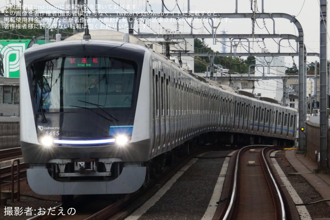 【小田急】5000形5055F(5055×10)新重検明け試運転を豪徳寺駅で撮影した写真