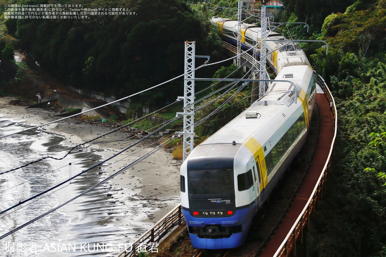 【JR東】255系Be-02編成を使用した内房線末端までの団体臨時列車の拡大写真