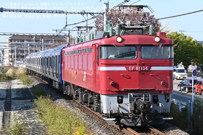 【JR東】E235系クラJ28編成が配給輸送を行田駅で撮影した写真