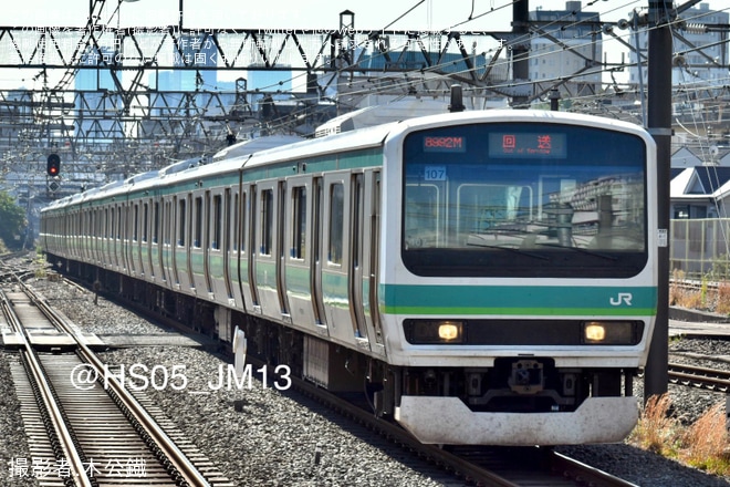 【JR東】E231系マト107編成東京総合車両センター出場回送を池袋駅で撮影した写真