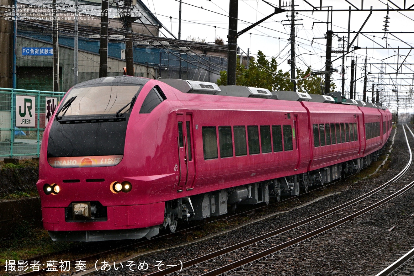 【JR東】E653系U107編成秋田総合車両センター構内試運転の拡大写真