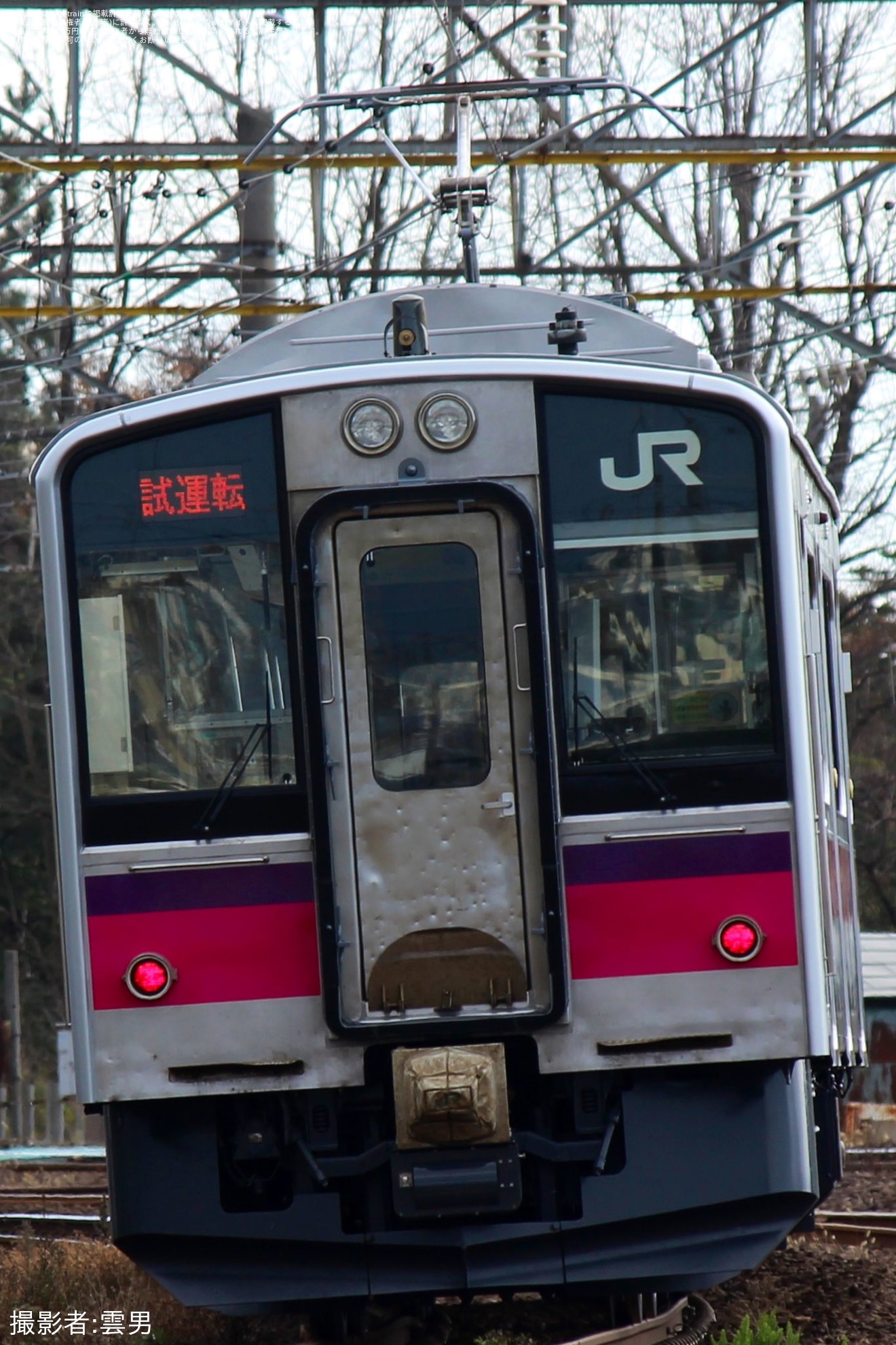 【JR東】701系N17編成秋田総合車両センター出場試運転の拡大写真