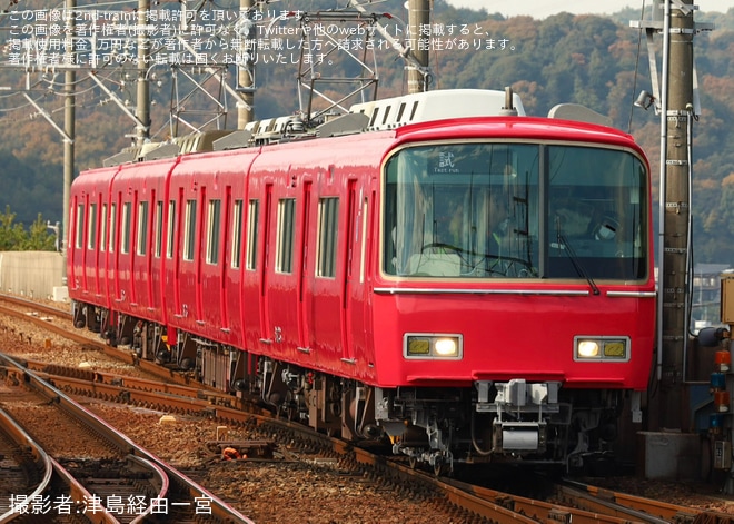 【名鉄】6500系6523F舞木検査場出場試運転を本宿駅で撮影した写真