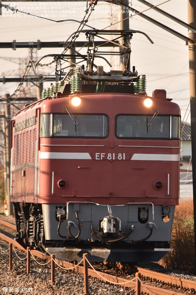 【JR東】EF81-81 返却回送を本庄～岡部間で撮影した写真
