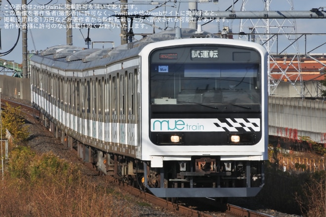 【JR東】209系「MUE-Train」 宇都宮線試運転(202301)を東鷲宮～久喜間で撮影した写真