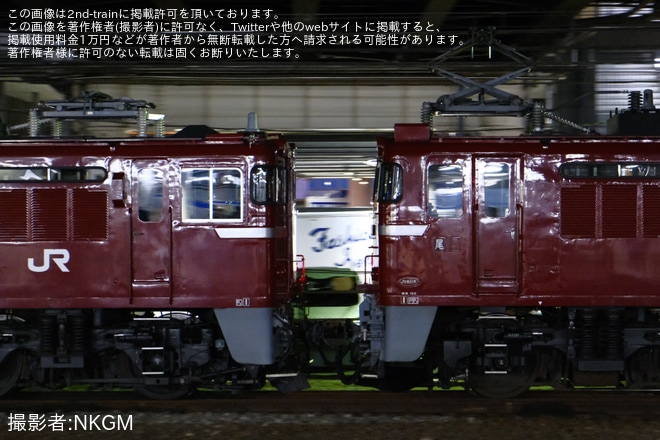 【JR東】ED75-757が「常磐線　往年の機関車展示撮影会」のため送り込みを不明で撮影した写真