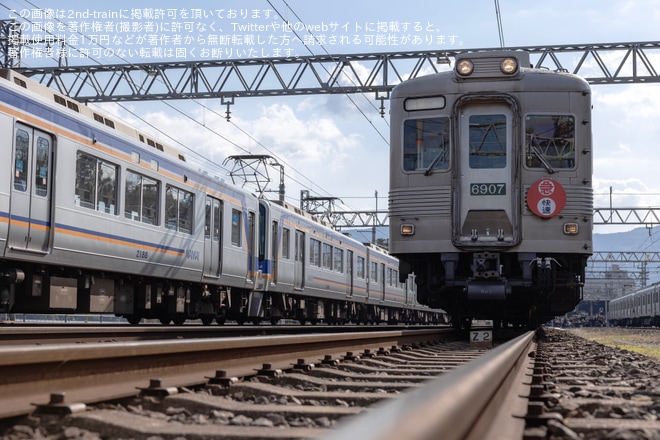 【南海】6000系6001F+6907Fが逆組成となり団体臨時列車が運転