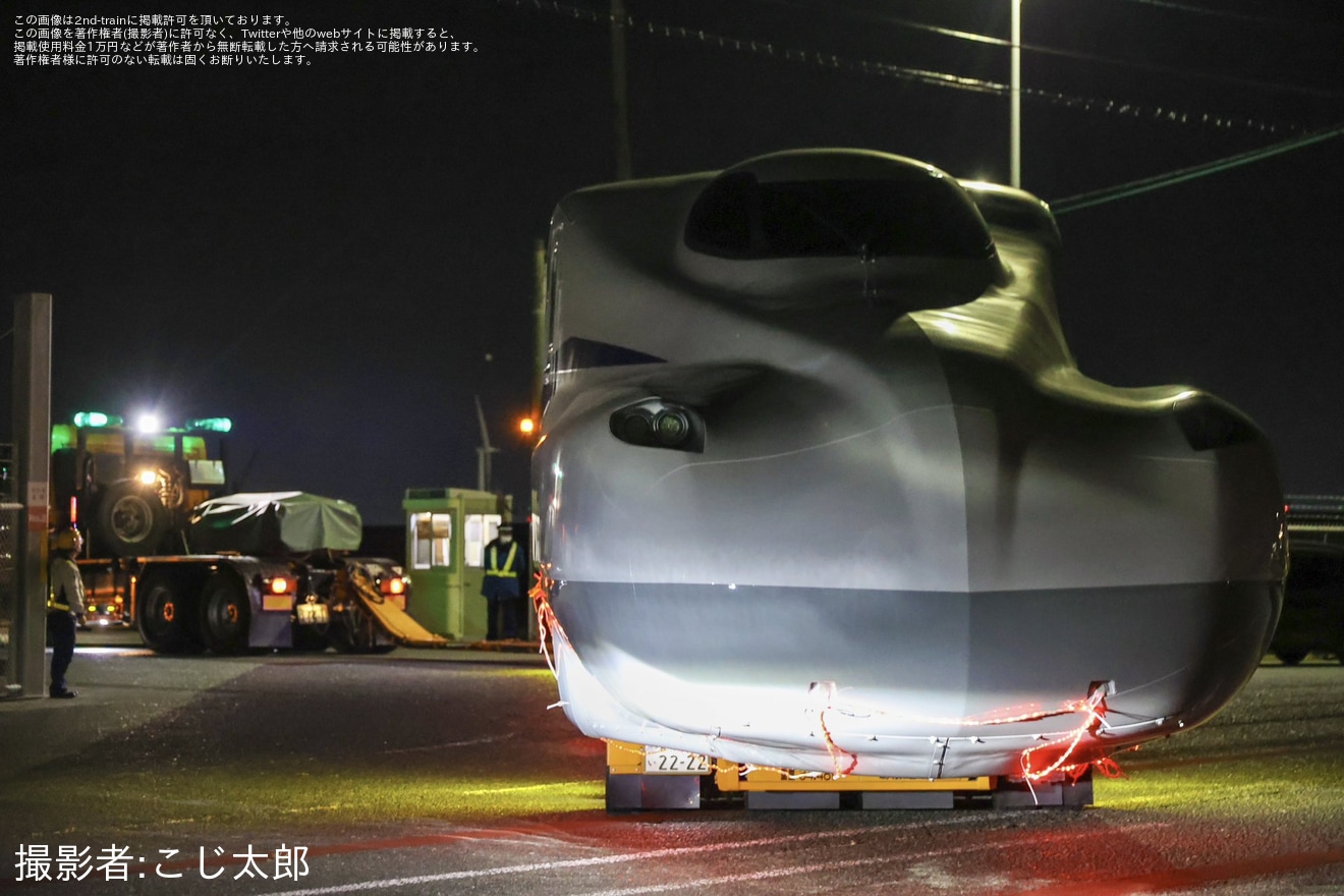 【JR西】N700S H4編成日本車両から陸送の拡大写真