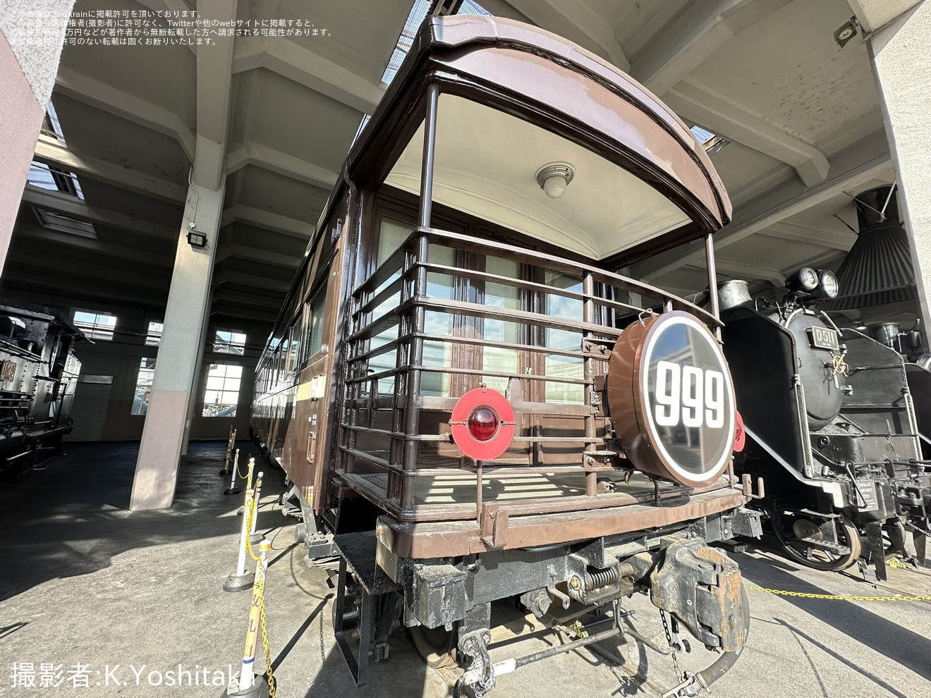 【JR西】京都鉄道博物館「銀河鉄道999装飾車両」展示・「SLスチーム号」に「銀河鉄道999展」記念ヘッドマーク掲出の拡大写真