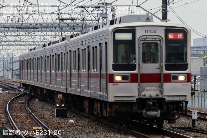 【東武】10030型11452F北館林へ回送を北春日部駅で撮影した写真