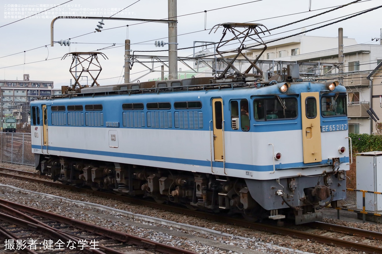 【JR貨】EF65-2127が大宮総合車両センターの構内試運転線で試運転を実施の拡大写真