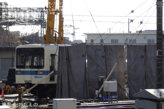 【小田急】8000形8061F(8061×4)廃車搬出を大野総合車両所で撮影した写真