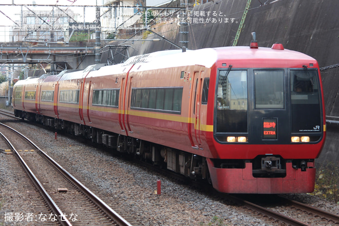 【JR東】臨時特急「きらきら足利イルミ」運行(202312)を新八柱駅で撮影した写真