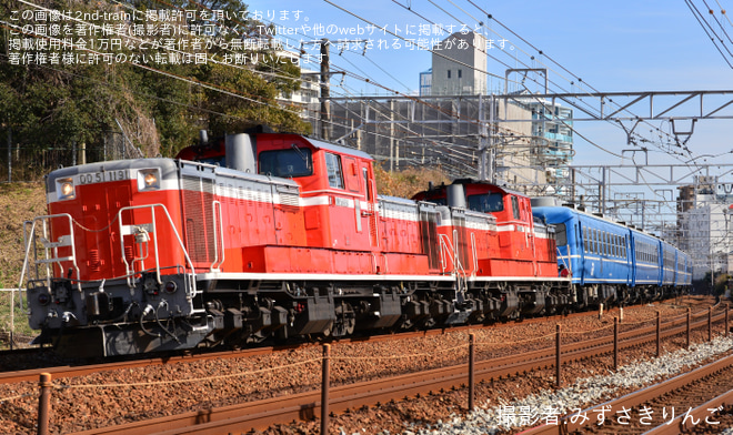 【JR西】DD51形二機と12系客車を使用した乗務員訓練が行われる