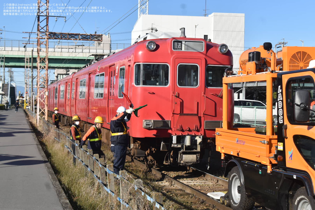 【名鉄】6000系6016F大江から廃車回送と搬出作業の拡大写真