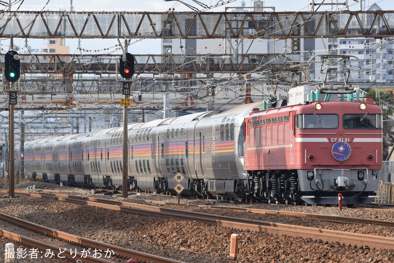 【JR東】EF81-81牽引常磐線経由仙台行カシオペア紀行運転(20231224)の拡大写真