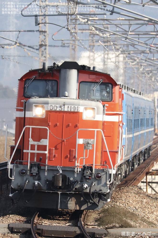 【JR西】DD51-1191+DD51-1109牽引網干訓練を東姫路駅で撮影した写真