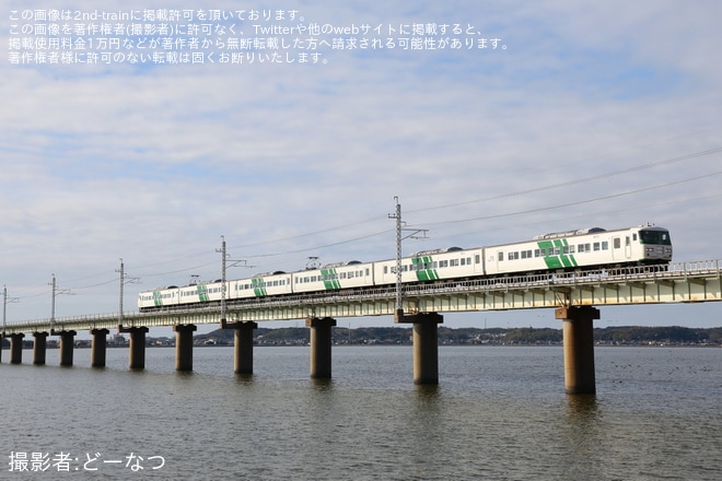 【JR東】185系B6編成使用の「開運初詣号」を運行を不明で撮影した写真