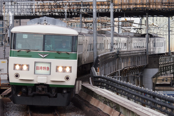 【JR東】185系B6編成使用の「開運初詣号」を運行を両国駅で撮影した写真