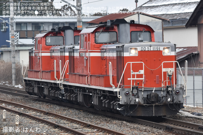 【JR西】DD51-1109+DD51-1191 米原訓練を能登川駅で撮影した写真