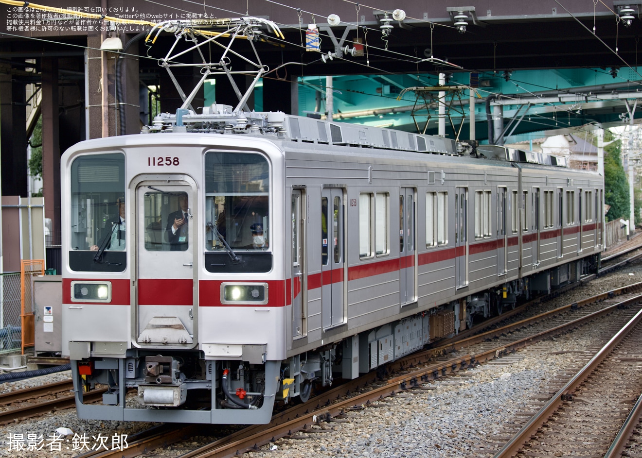 【東武】10030型11258Fが亀戸・大師線内にて試運転の拡大写真