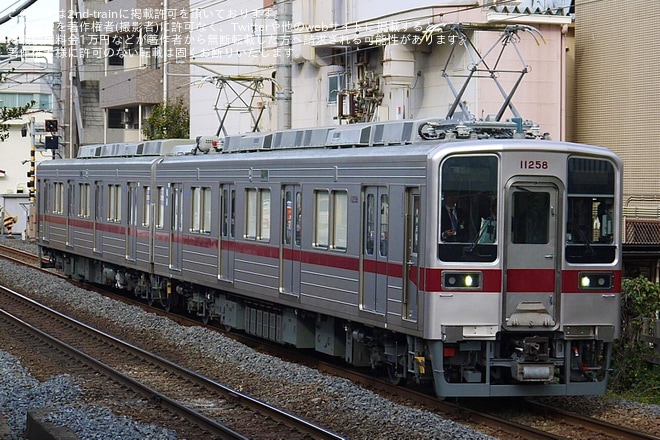 【東武】10030型11258Fが亀戸・大師線内にて試運転を不明で撮影した写真