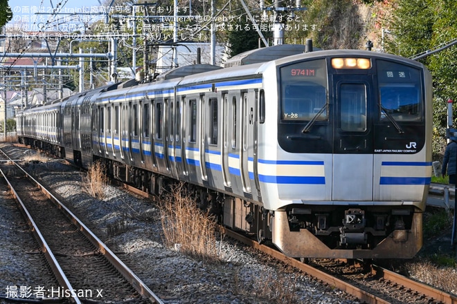 【JR東】E217系Y-28編成横須賀疎開回送を北鎌倉駅で撮影した写真