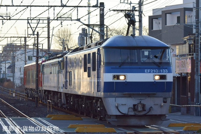 【JR貨】EF65-2127・EH500-43大宮車両所出場回送を土呂駅で撮影した写真