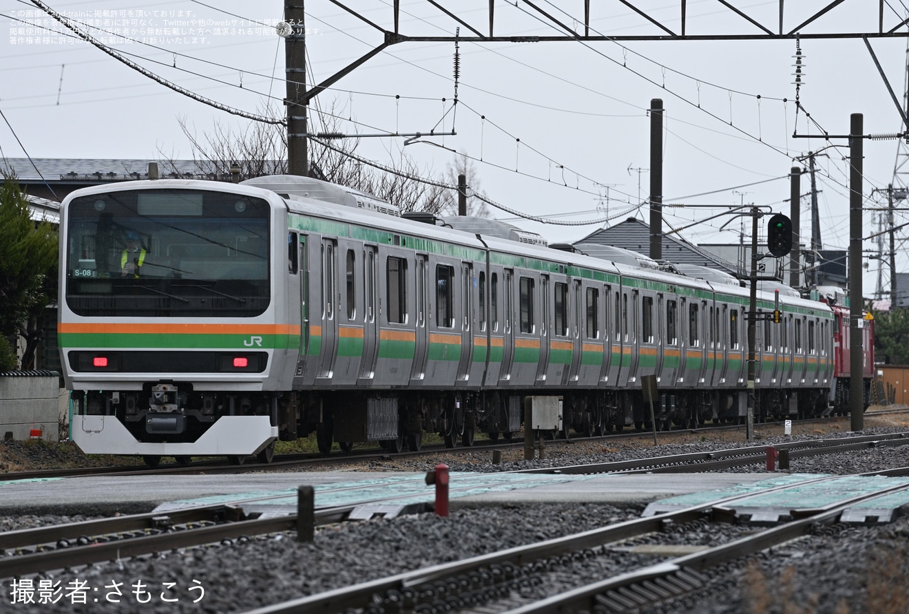 【JR東】E231系コツS-08編成 秋田総合車両センター出場配給の拡大写真