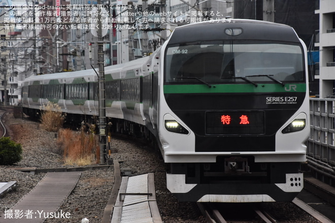 【JR東】「下田水仙まつり号」を運行を恵比寿駅で撮影した写真