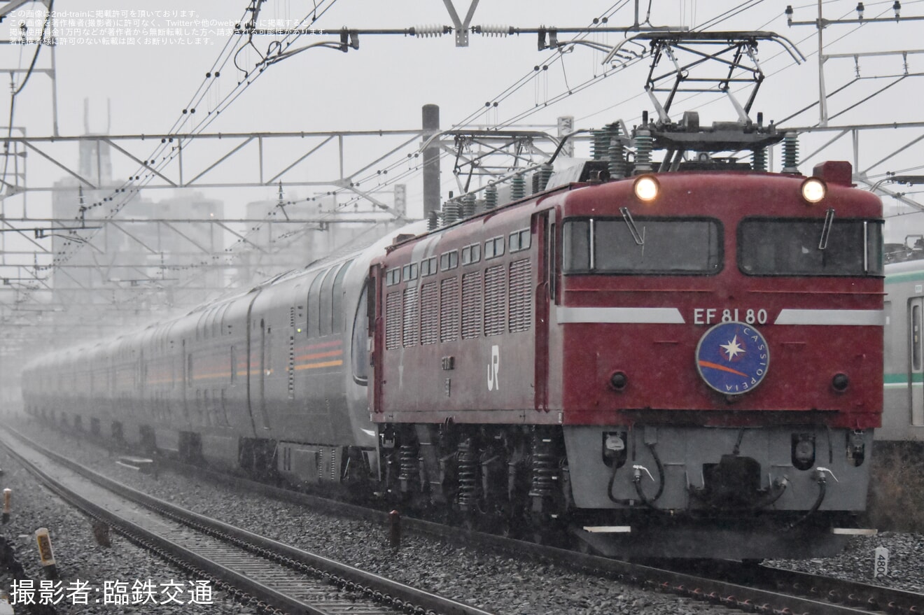 【JR東】EF81-80牽引常磐線経由仙台行 カシオペア紀行運転の拡大写真