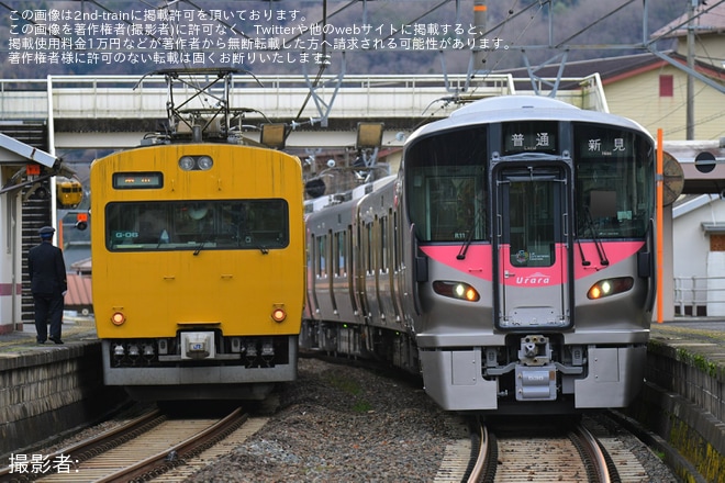 【JR西】新見列車区「Urara」見学会が開催を不明で撮影した写真