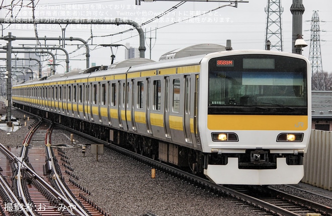 【JR東】E231系ミツA515編成 車輪転削のため回送を東小金井駅で撮影した写真