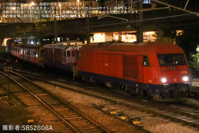 【MTR】保存車両4両(56号・E44編成3両) 紅磡へ回送を沙田～火炭間で撮影した写真
