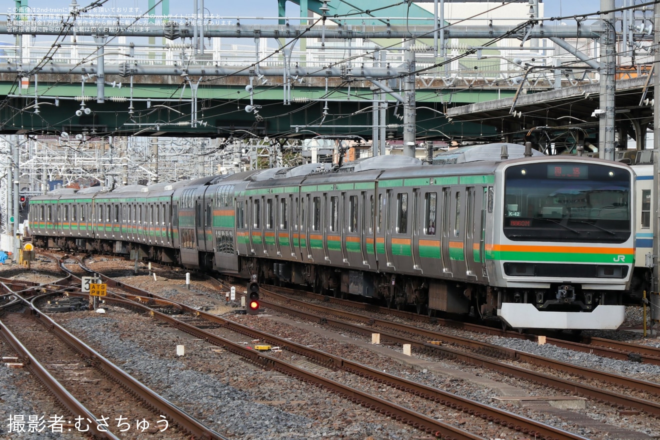 【JR東】E231系K-42編成更新工事を終え大宮総合車両センター出場回送の拡大写真