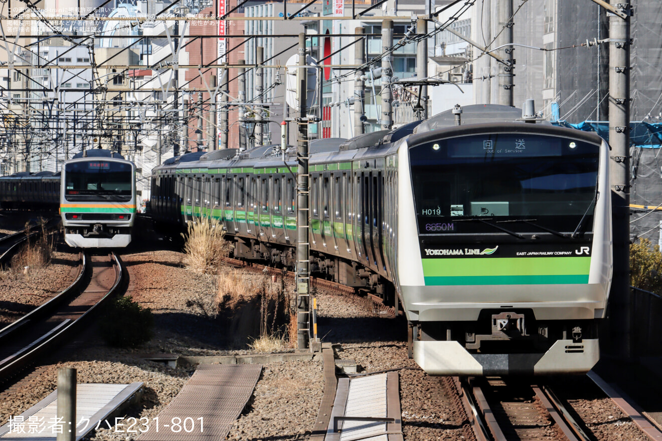 【JR東】E233系クラH019編成東京総合車両センター入場回送の拡大写真