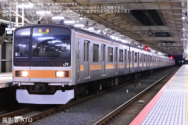 【JR東】「209系1000代録音専用列車で録る常磐線快速電車イベント」の返却回送
