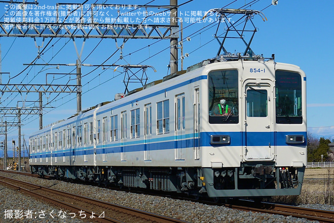 【東武】850型854F南栗橋工場出場試運転を不明で撮影した写真
