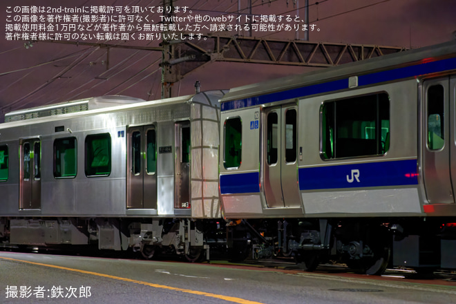【JR東/静鉄】JR東日本E531系1両+静鉄A3000形 J-TREC横浜事業所出場をJ-TREC横浜事業所付近で撮影した写真