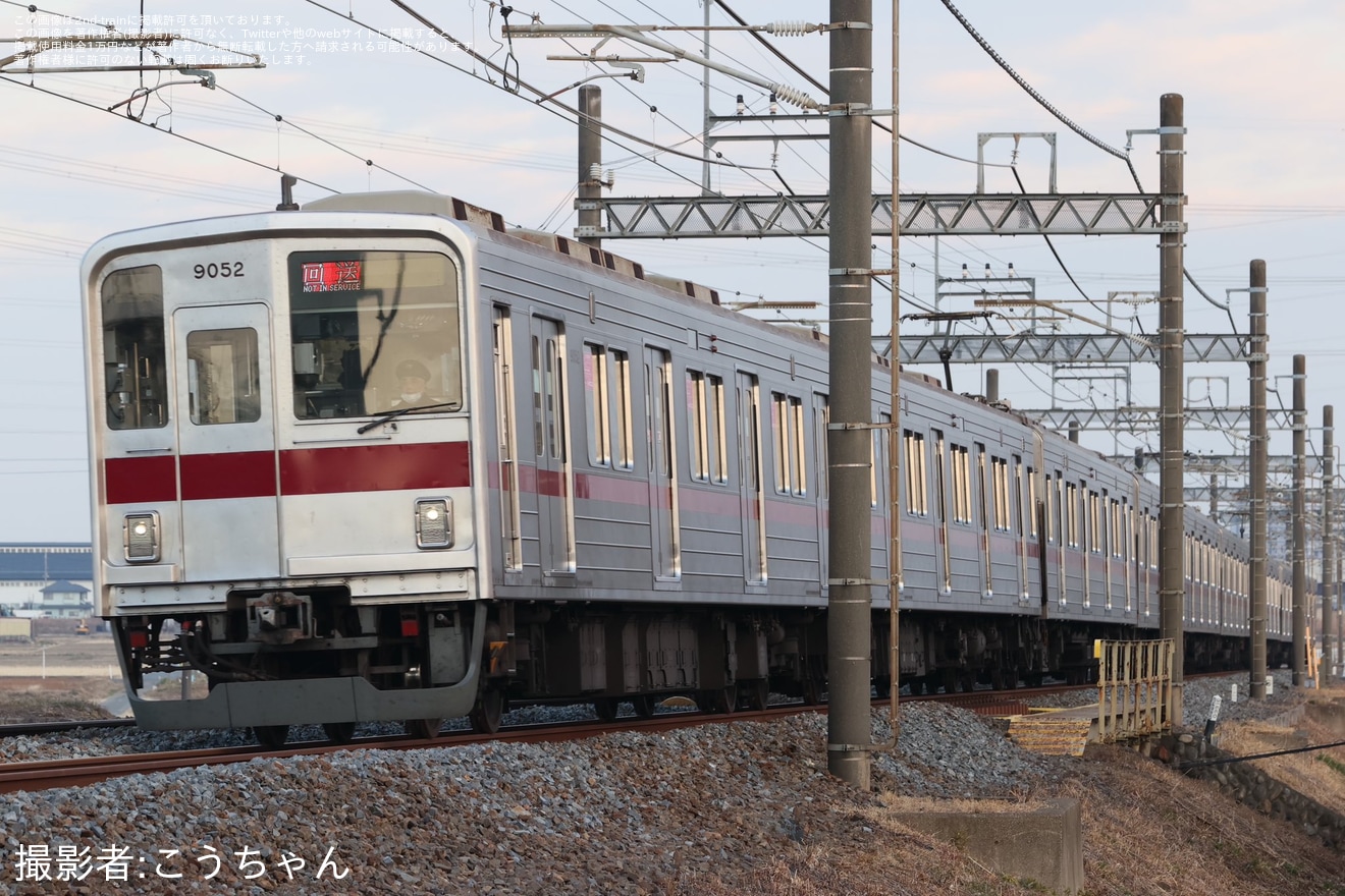 【東武】9050型9152F川越整備所出場回送の拡大写真