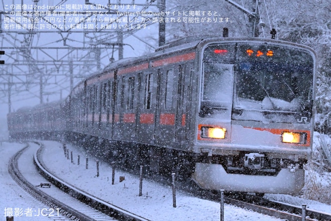 【特集】関東で大雪、関東では珍しい雪景色の電車の写真を紹介(2024年2月5日）を不明で撮影した写真