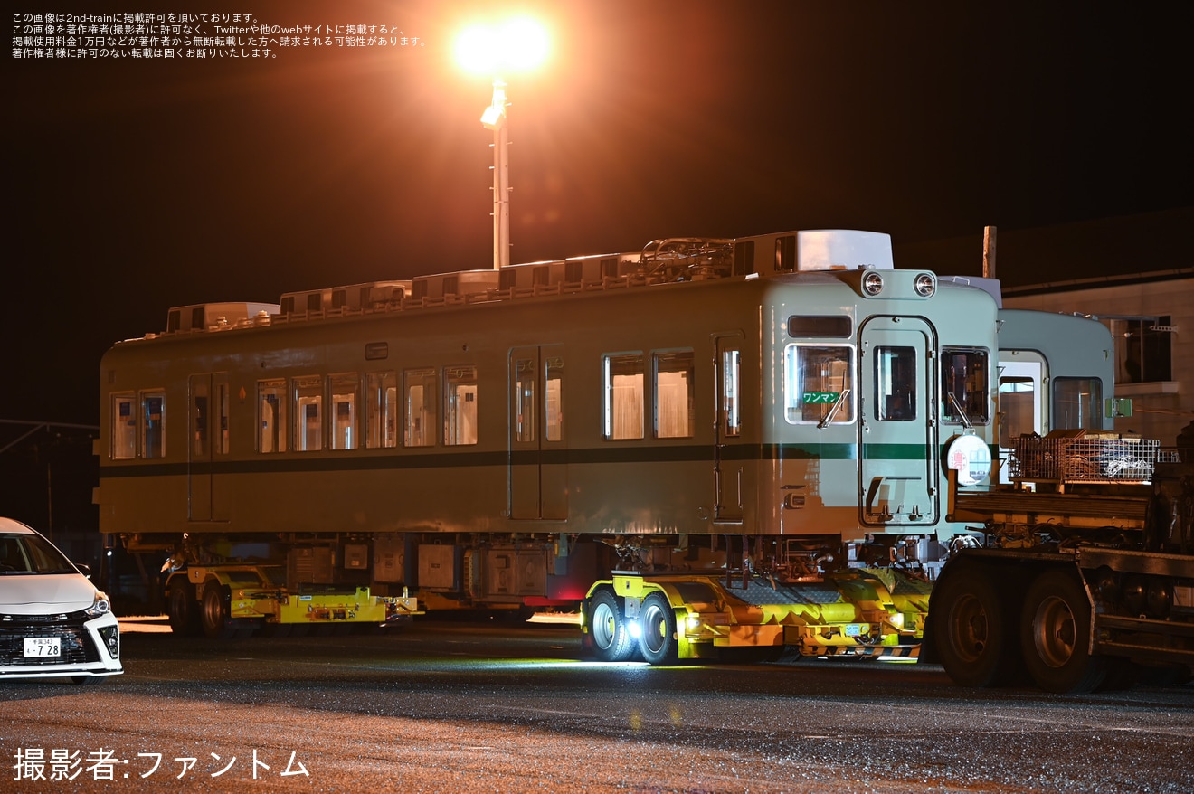 【銚電】元南海2200系2202Fが銚子電鉄の線路に搬入の拡大写真