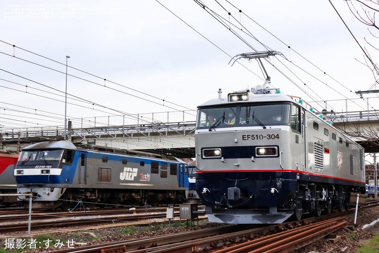 【JR貨】EF510-304関門区間で試運転を実施の拡大写真