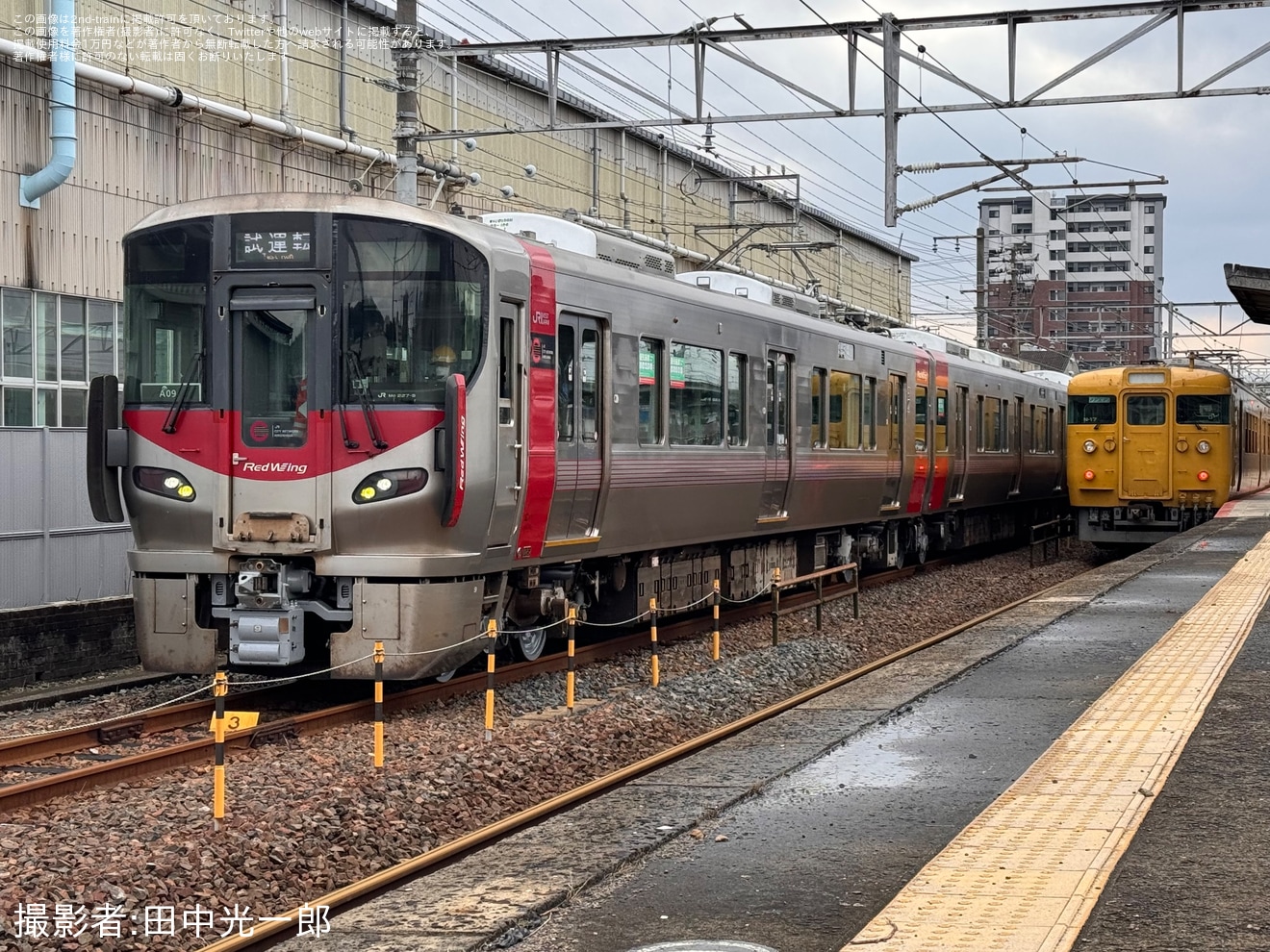 【JR西】227系中ヒロA09編成下関総合車両所本所構内試運転の拡大写真