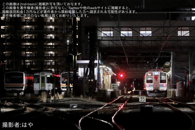 【JR東】八高線霜取り列車で211系N610編成が八高線へ(202402)
