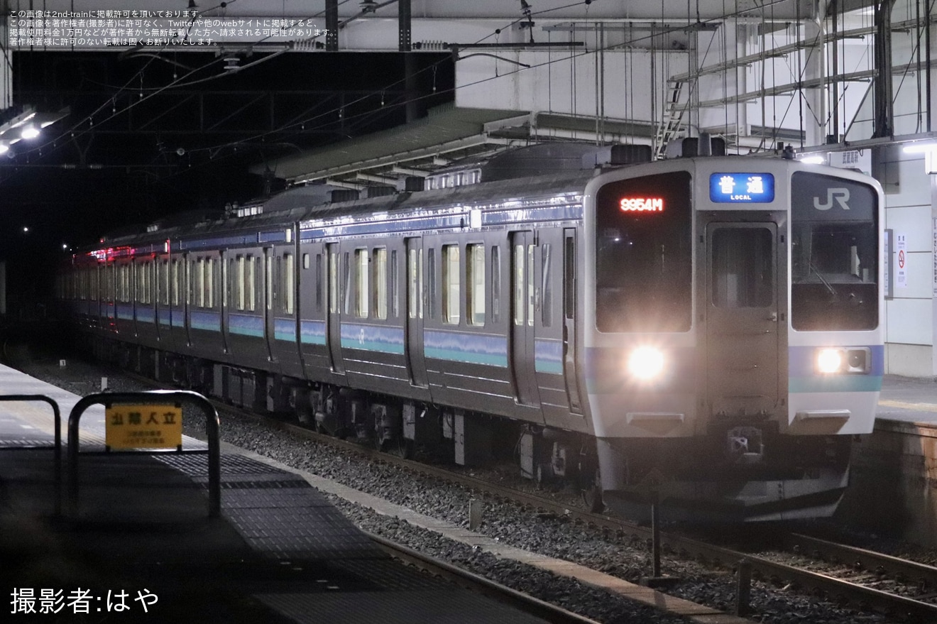 【JR東】八高線霜取り列車で211系N610編成が八高線へ(202402)の拡大写真