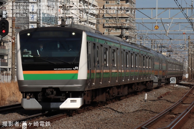 【JR東】E233系E-05編成を使用した東海道貨物線試運転を不明で撮影した写真