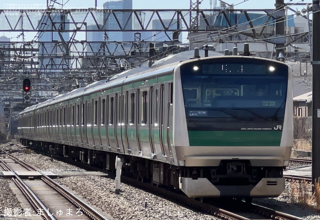 【JR東】E233系ハエ102編成東京総合車両センター出場回送の拡大写真
