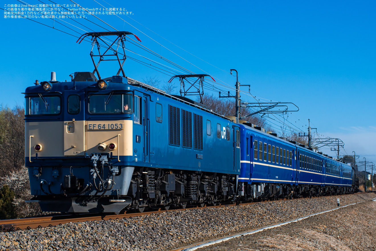 2nd-train 【JR東】C61-20+12系4両+EF64-1053の編成による両毛線試運転 