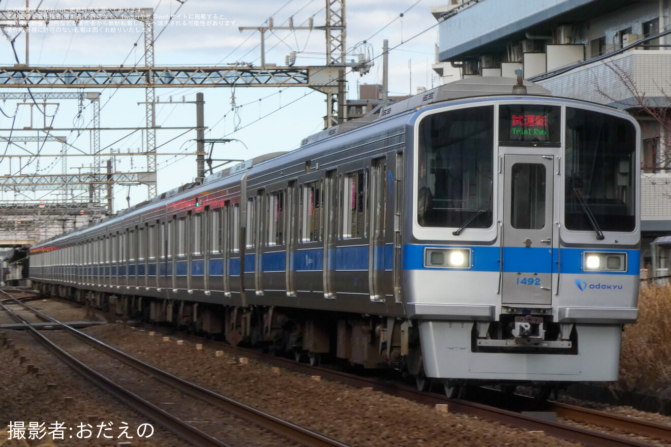 【小田急】1000形1092F(1092×10)車輪交換試運転の拡大写真